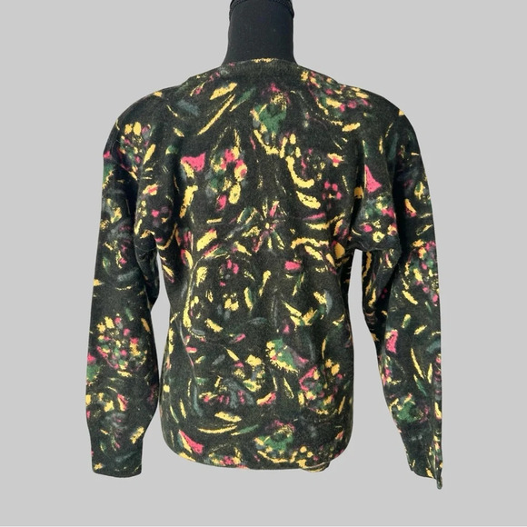 Vintage Alison H. 80s  Art Print Wool Angora Blend Sweater Made in Hong Kong - Picture 3 of 14